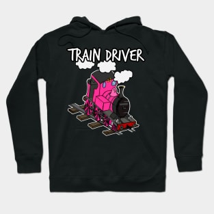 Train Driver Steam Locomotive Railroad Enthusiasts (Pink) Hoodie